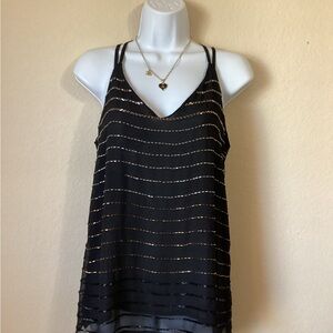NWT Bar III for Macy’s Size: Small Black Camisole with Fully Beaded Gold Accents